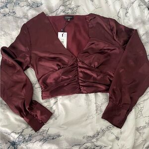 Dynamite V-Neck Satin Blouse